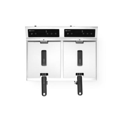 Indukční fritéza s výpustí - 2 x 8 l, HENDI, Profi Line, 16L, 230V/7000W, 577x609x(H)410mm | 215029